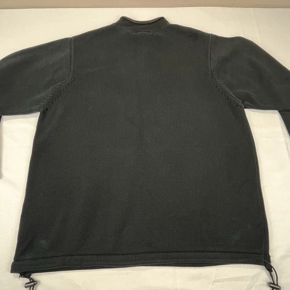 Eddie Bauer Sweater Mens XL Black‎ 1/4 Zip Long Sleeve Made in Australia